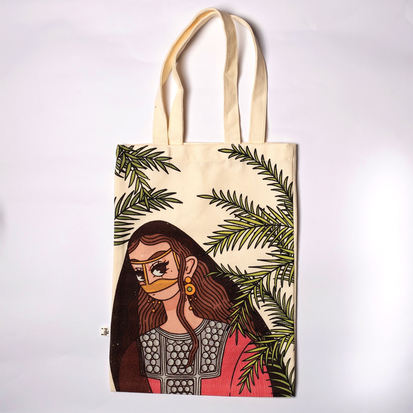 palm lady tote bag